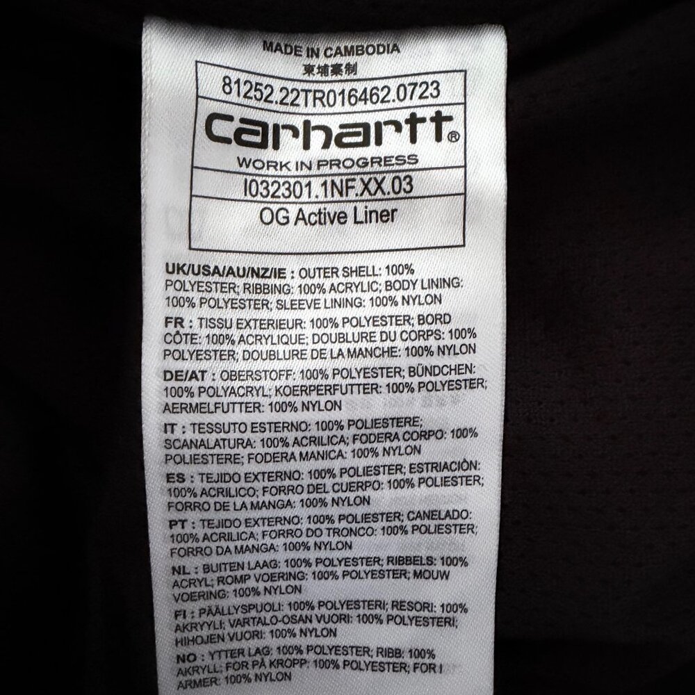 Carhartt WIP Work in Progress OG Active Liner Sherpa Fleece Brown - Picture 7 of 7